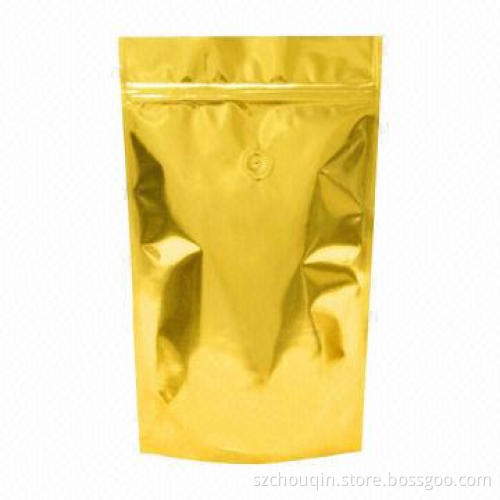 Golden Printed Stand-up Zipper Pouch, Customized Sizes and Printings Accepted